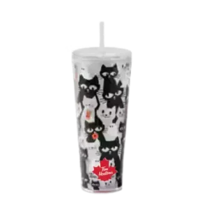 24oz Plastic Tumbler - Black Cat