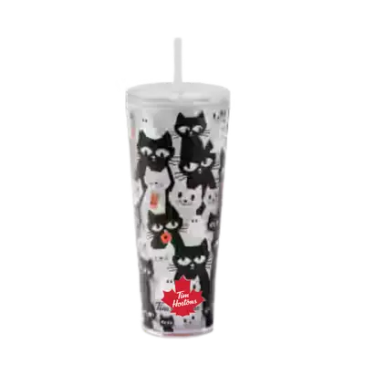 Tim Hortons Menu Canada with Prices & Nutrition (2026) 208 Tim Hortons 24oz Plastic Tumbler - Black Cat