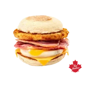 Tim Hortons Double Bacon & Egg Muffin Stack (Streaky Bacon): Calories, Nutrition & Ingredients 1 Double Bacon & Egg Muffin Stack (Streaky Bacon)