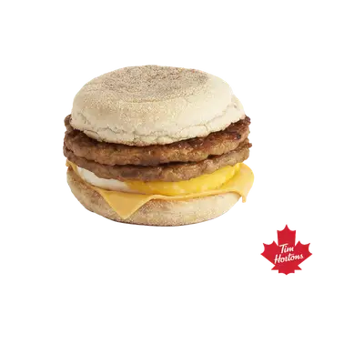Tim Hortons Double Sausage & Egg with Cheese Muffin