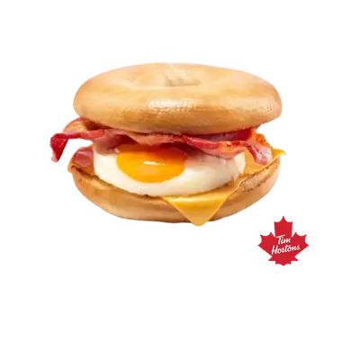 Tim Hortons Grilled Breakfast Bagel with Bacon