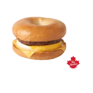 Grilled Breakfast Bagel with Veggie Sausage