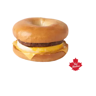 Tim Hortons Grilled Breakfast Bagel with Veggie Sausage