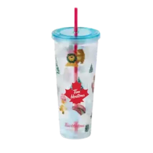 Holiday Dual Wall Plastic Straw Tumbler 24oz