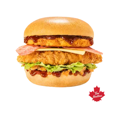 Tim Hortons Maple BBQ Chicken & Bacon Sandwich Stack