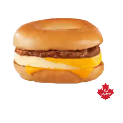 Tim Hortons Sausage Bagel Breakfast Sandwich