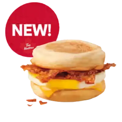 Tim Hortons Smoky Maple Bacon English Muffin Breakfast Sandwich
