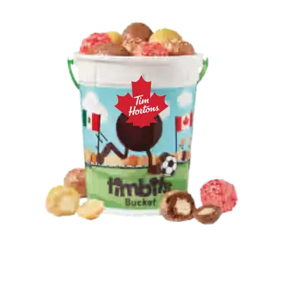 Tim Hortons Menu Canada with Prices & Nutrition (2026) 141 Tim Hortons Soccer Timbits® Bucket with 30 Timbits