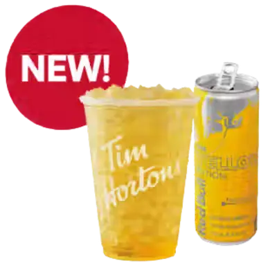 Tim Hortons Tropical Sun TimsBoost with Red Bull