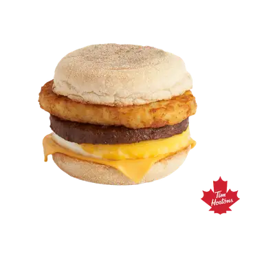 Tim Hortons Veggie Sausage & Egg with Cheese Muffin Stack